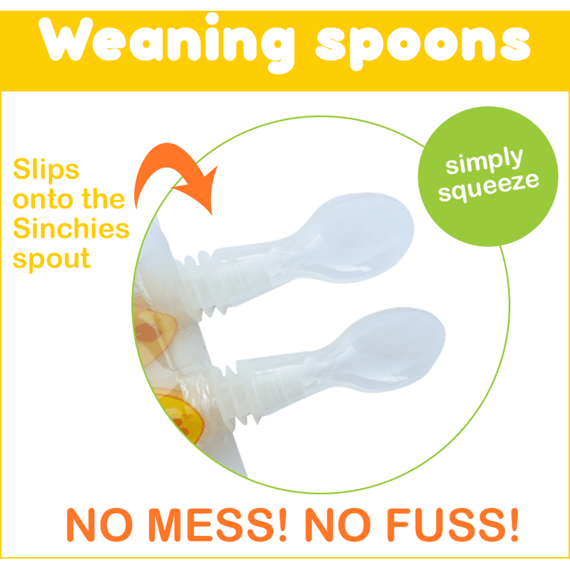 Sinchies 2 Reusable Baby Food Weaning Pouch Spoons - Molly's Baby Room